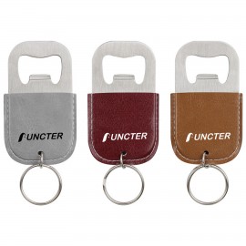 Leather Bottle Opener Keychain with Logo