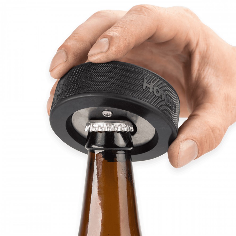 Hockey Puck Bottle Opener with Logo