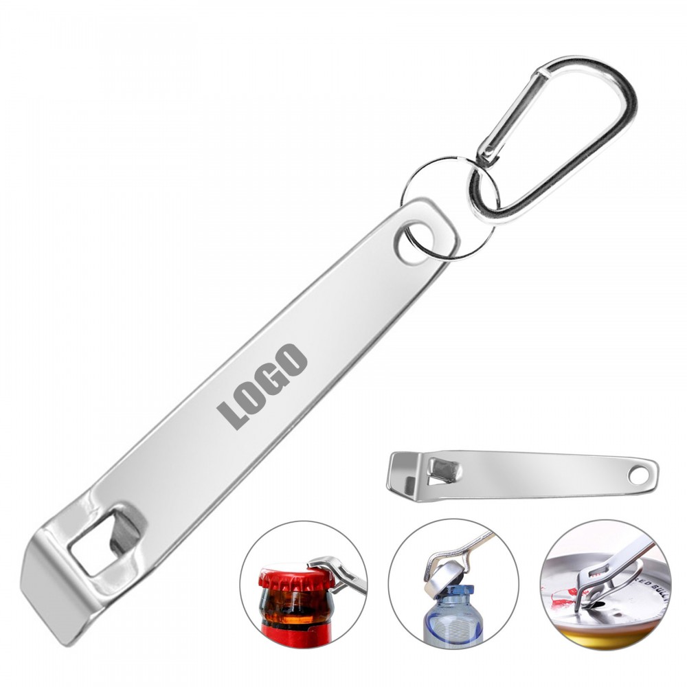 Logo Branded Multi Mini Bottle Shaped Opener With Carabiner