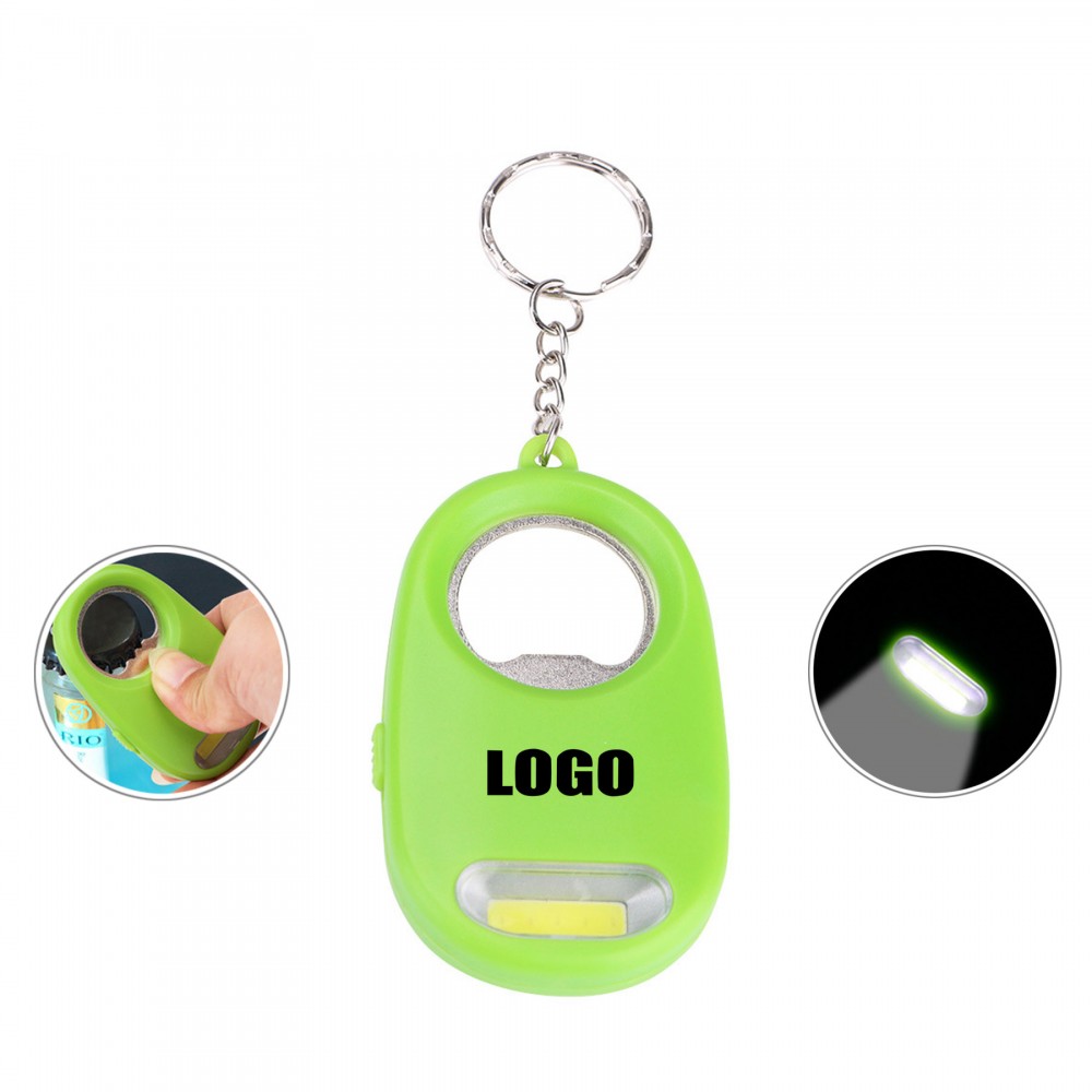 Bottle Opener With Lamp Keychain with Logo