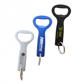 Classic Aluminum Bottle Opener Keychain (Blue) with Logo