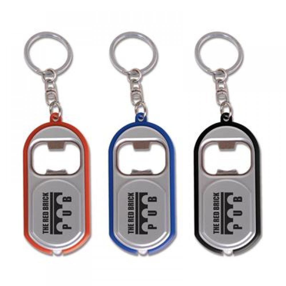 LED Light Bottle Opener Keychain with Logo