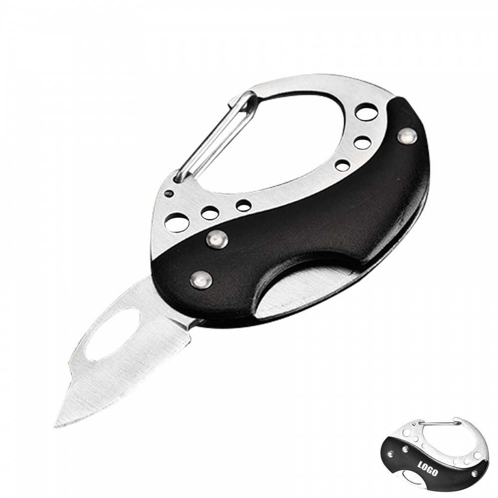 Egg Shaped Knife With Carabiner with Logo