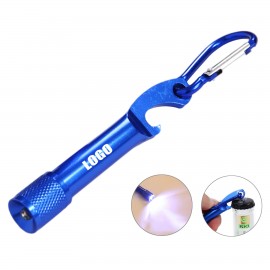 Aluminum Bottle Opener With Flashlight Carabiner with Logo