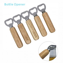 Wooden Handle Style Bottle Opener with Logo