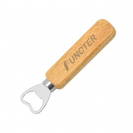 Logo Branded Wooden Handle Stainless Steel Wine Opener