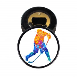 Customized Full Color Printed Hockey Puck Bottle Opener