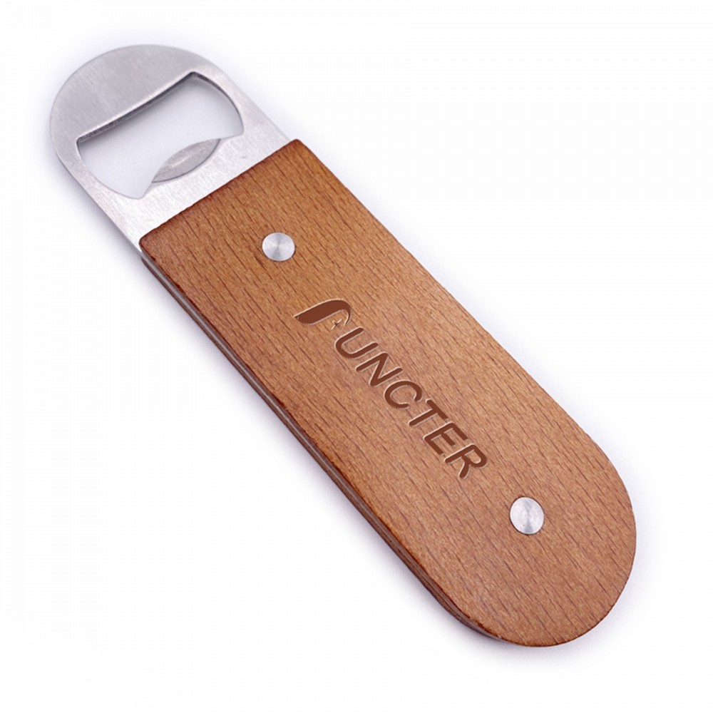 Promotional Wood Handheld Beer Opener Beverage Opener-Size L