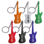 Guitar Shaped Bottle Opener Keychain with Logo