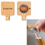 2 in 1 Square Wood Bottle Opener with Logo