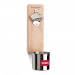 Personalized Cuisinart Outdoors Magnetic Bottle Opener & Cup Holder - Wood