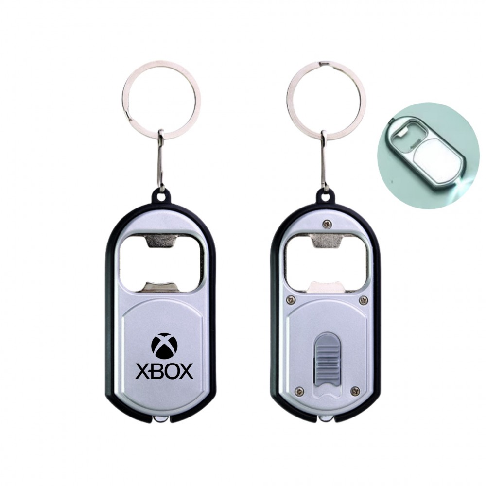 3 in 1? LED Light Key Chain Beer Bottle Opener Keychain Ring with Logo