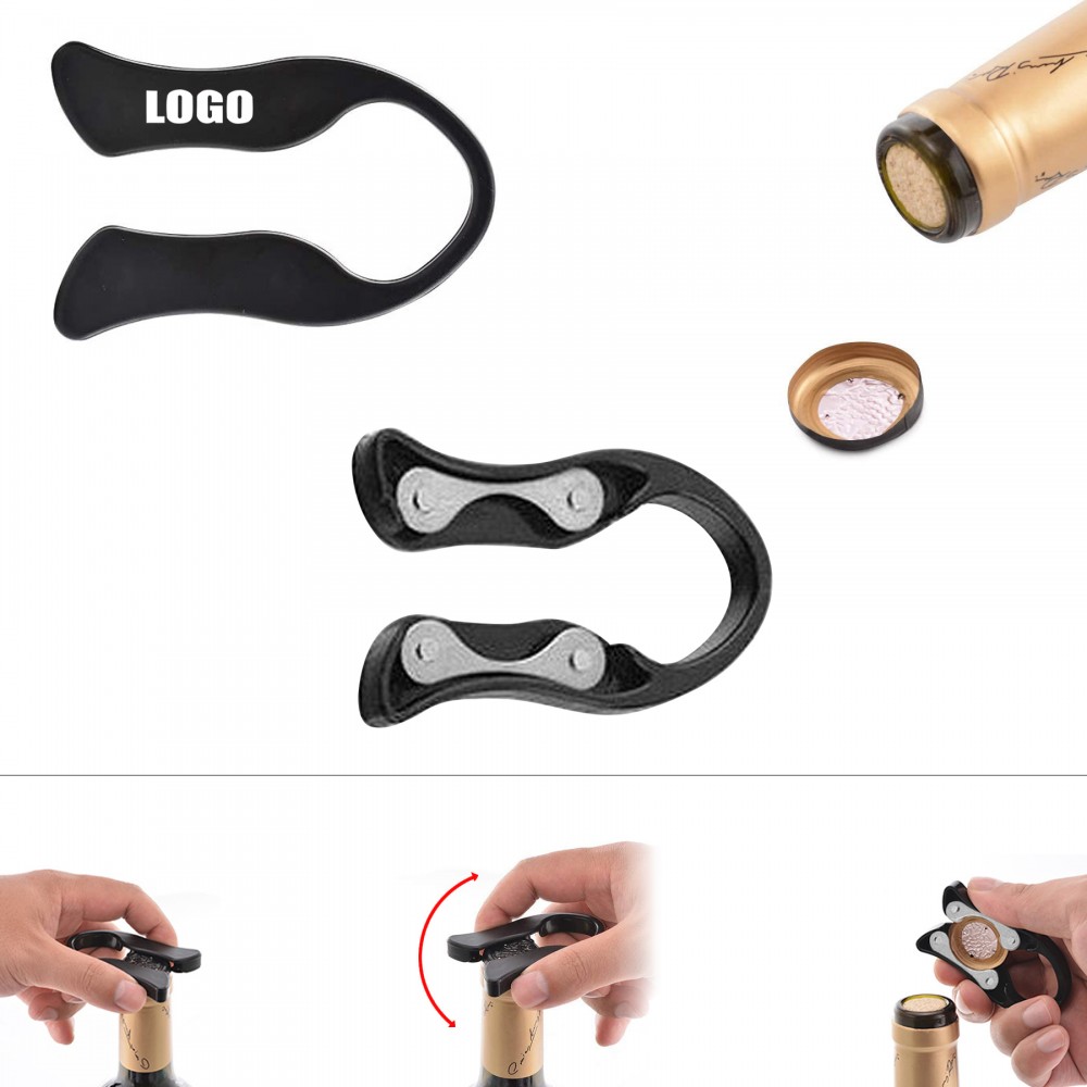 Personalized U Shaped Wine Bottle Foil Cutter Dual Blade