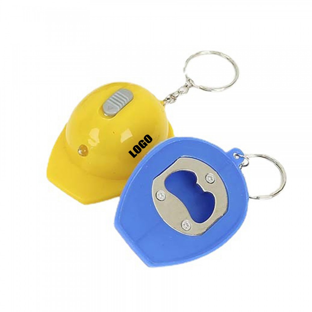 Personalized Hat Bottle Opener Keychain With Flashlight