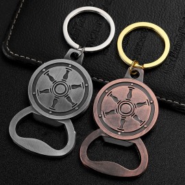 Logo Branded Portable Metal Bottle Opener Key Tag Key Chain for Outdoors