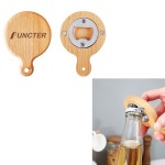 Logo Branded 2 in 1 Wood Refrigerator Sticker Bottle Opener