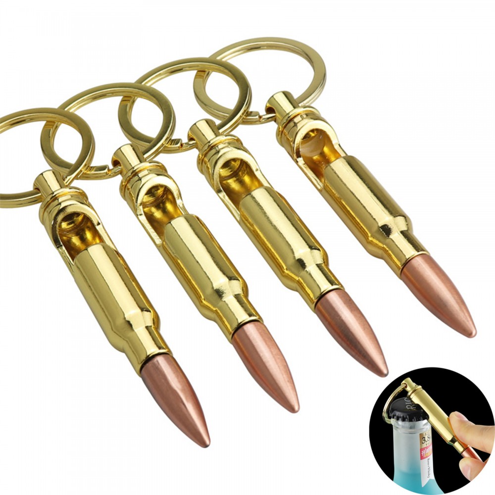 Logo Branded Bullet Keychain Bottle Opener