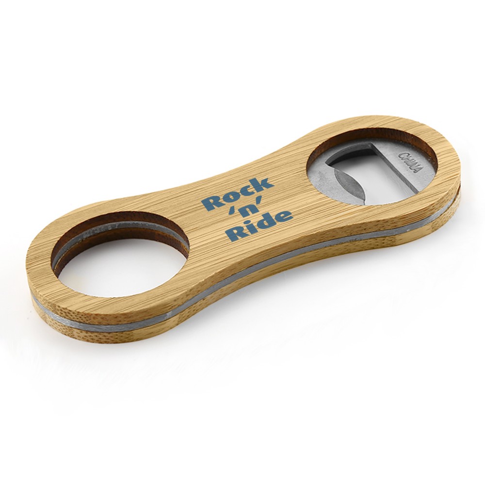 Intox Bamboo Bottle Opener Key Ring with Logo