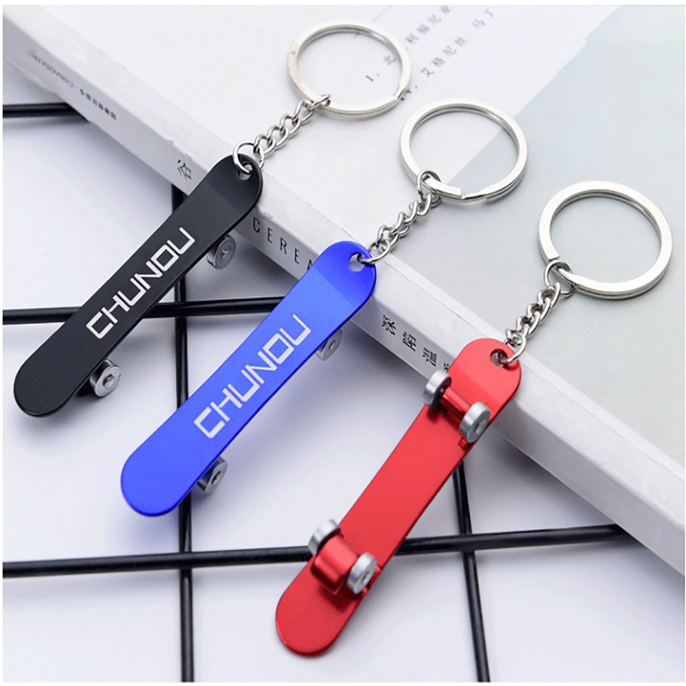 Skateboard Shape Key Chain Beer Opener with Logo