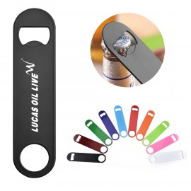 Two-side Full-Color Pub Paddle Style Heavy Duty Stainless Steel Flat Beer Bottle Opener with Logo