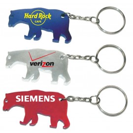 Customized Bear Shape Bottle Opener w/Key Chain