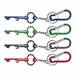 Key Shaped Aluminum Bottle Opener w/Key Chain & Carabiner with Logo