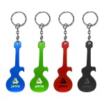 Guitar Shaped Aluminum Bottle Opener W/Key Chain with Logo