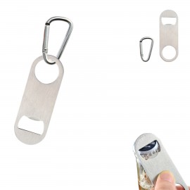 Stainless Steel Bottle Opener With Carabiner with Logo