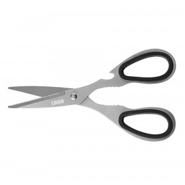 Rubber Ring Handle Scissors With Bottle Opener with Logo