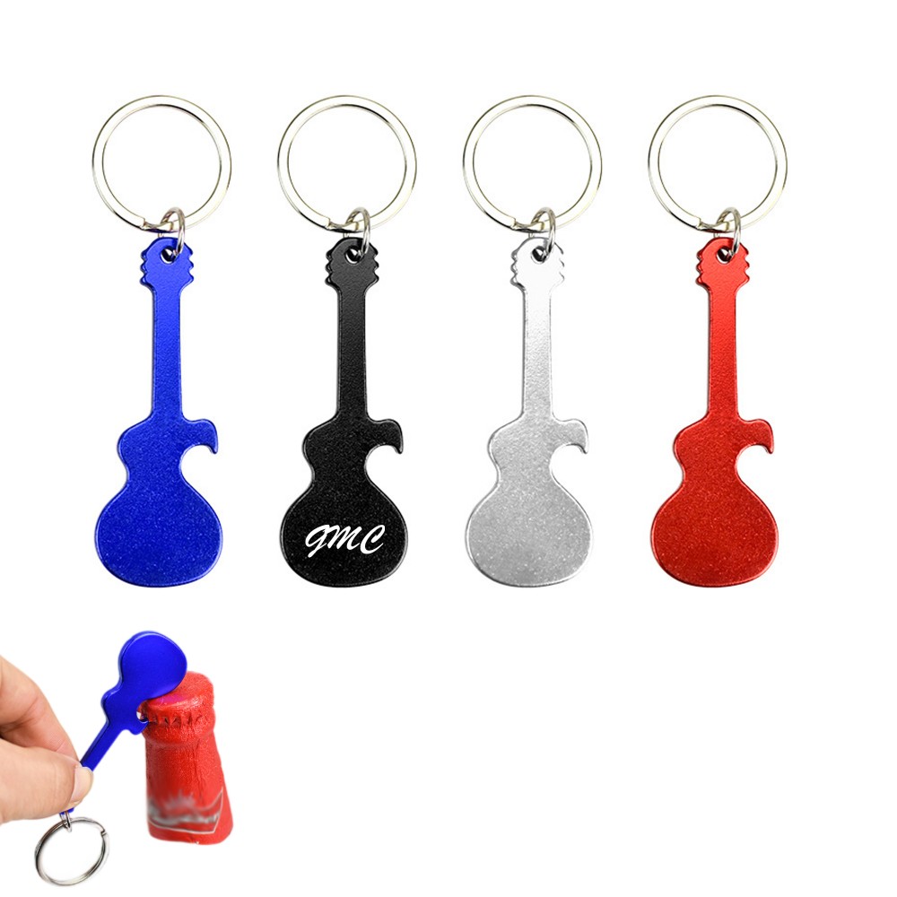 Personalized Guitar Shaped Keychain Bottle Opener