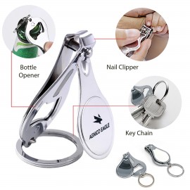 Logo Branded 3-In-1 Nail Clippers (Bottle Opener & Key Chain)