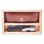 Laguiole Millesime Genuine Buffalo Corkscrew Set w/Box & Leather Pouch with Logo