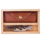 Customized Castello Real Buffalo Horn Corkscrew Set w/Box & Leather Pouch