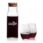 Custom Aviston Carafe & 2 Vale Stemless Wine