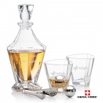 Arellano 3pc Decanter Set & S/S Ice Balls with Logo