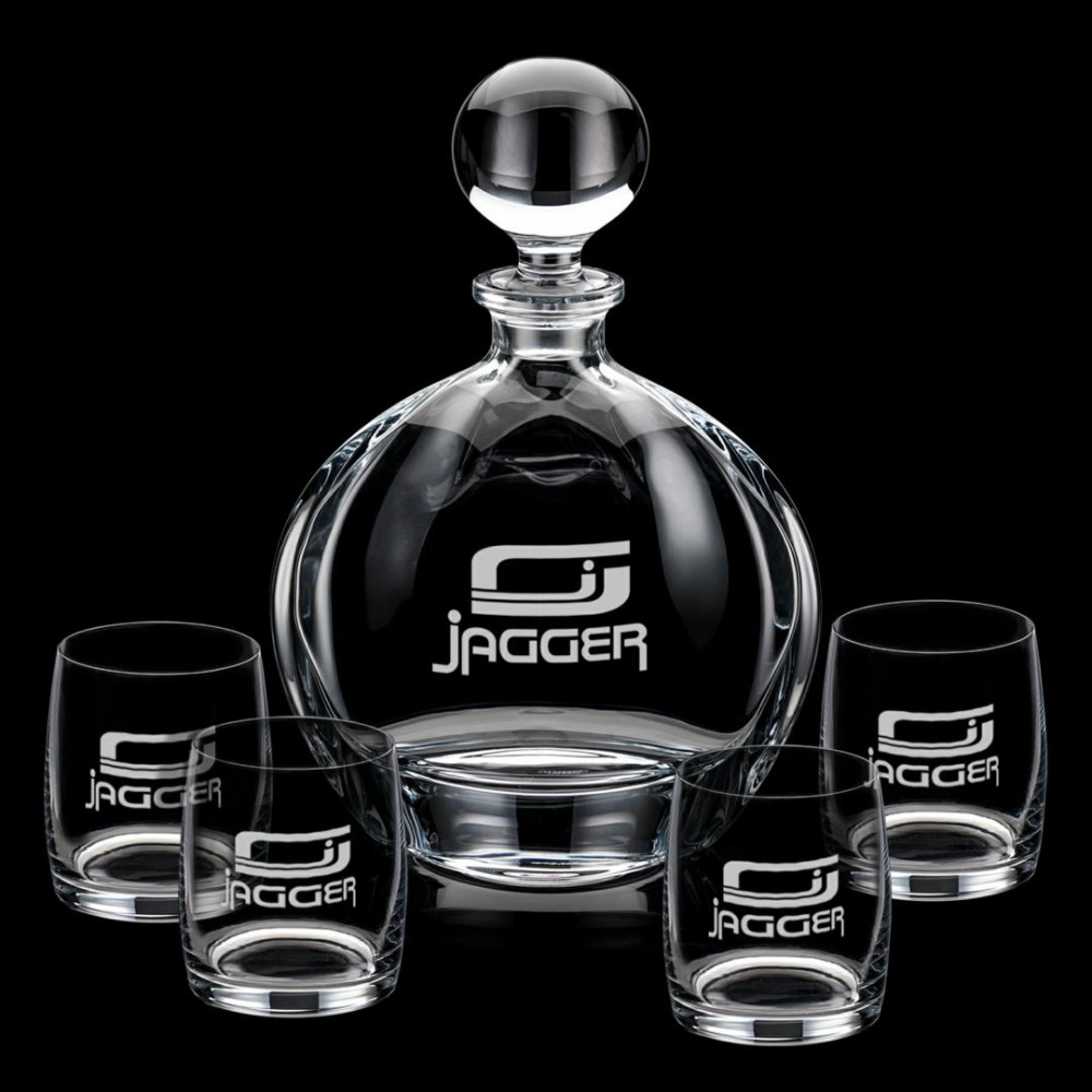 Customized Tilden Decanter & 4 On-the-Rocks