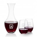 Oldham Carafe & 2 Laurent Stemless with Logo