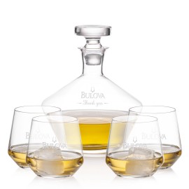 Tucson Decanter & 4 On-the-Rocks with Logo