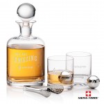 Dresden 3pc Decanter Set & S/S Ice Balls with Logo