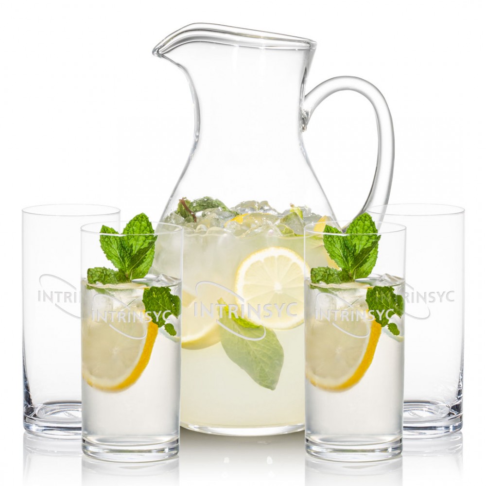 Logo Branded Geneva Pitcher & 4 Stockton Beverage