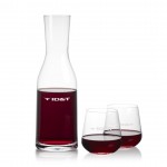 Caldmore Carafe & 2 Howden Stemless Wine with Logo