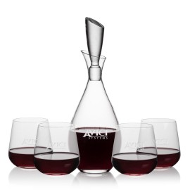 Custom Juliette Decanter & 4 Howden Stemless Wine