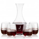 Logo Branded Oldham Carafe & 4 Crestview Stemless