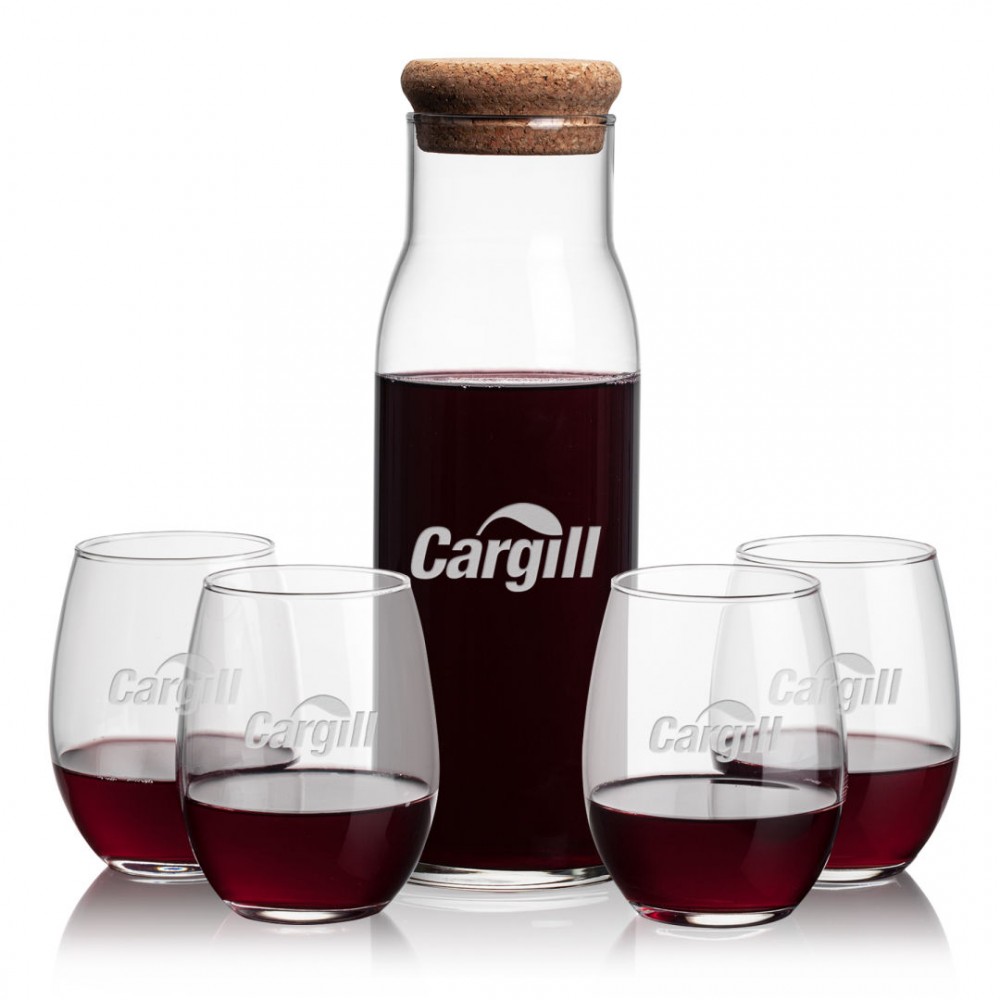 Promotional Aviston Carafe & 4 Stanford Stemless Wine