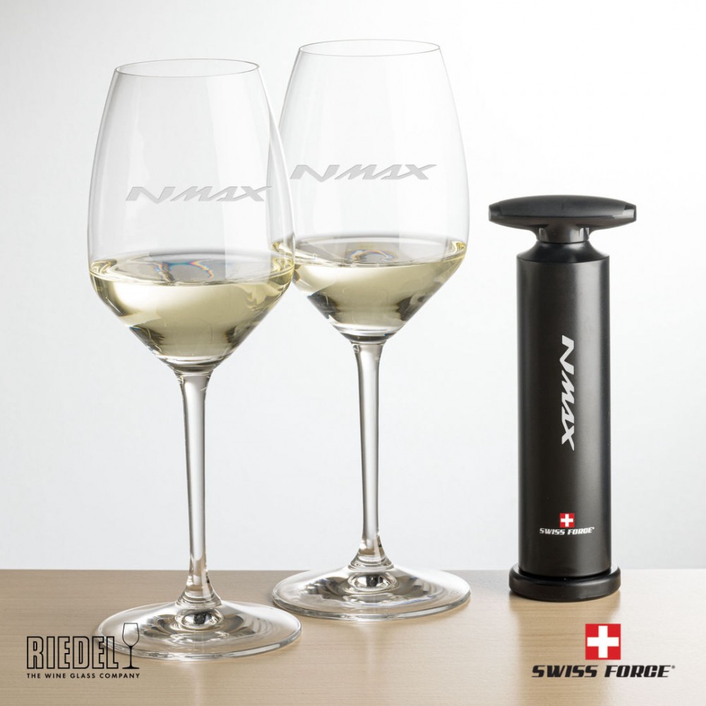 Customized Swiss Force Opener & 2 RIEDEL Extreme Wine