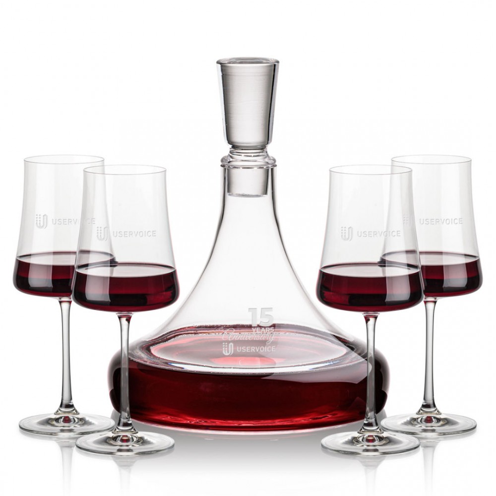 Ashby Decanter & 4 Dakota Wine with Logo