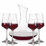 Hampton Carafe & 4 Connoisseur Wine with Logo