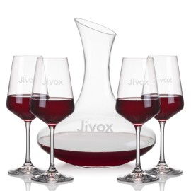 Hampton Carafe & 4 Connoisseur Wine with Logo