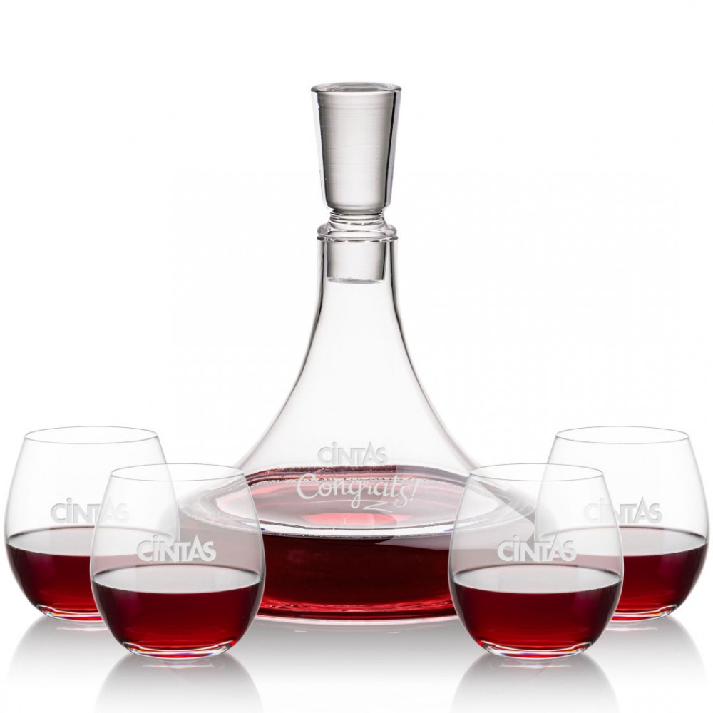 Customized Ashby Decanter & 4 Redmond Stemless Wine