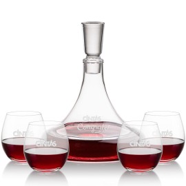 Customized Ashby Decanter & 4 Redmond Stemless Wine